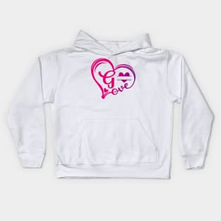 letter g monogram in the shape of love Kids Hoodie